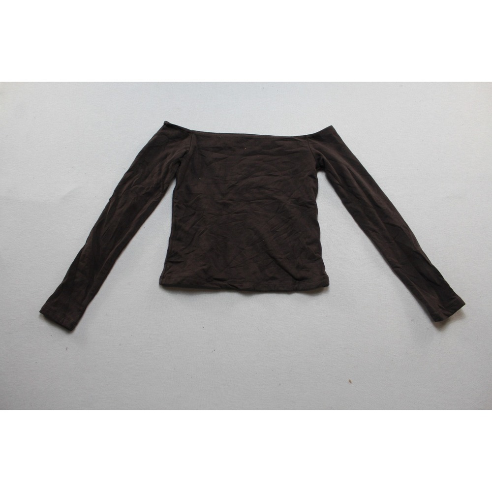 Abercrombie & Fitch Top Women Small Brown Excellent Bra-Free Off-Shoulder Top